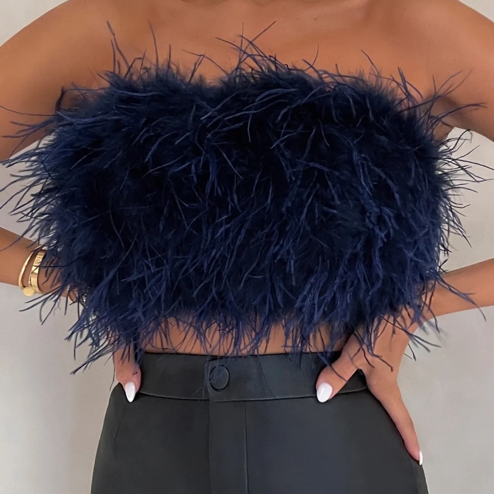 CLUB L LONDON FUR TOP